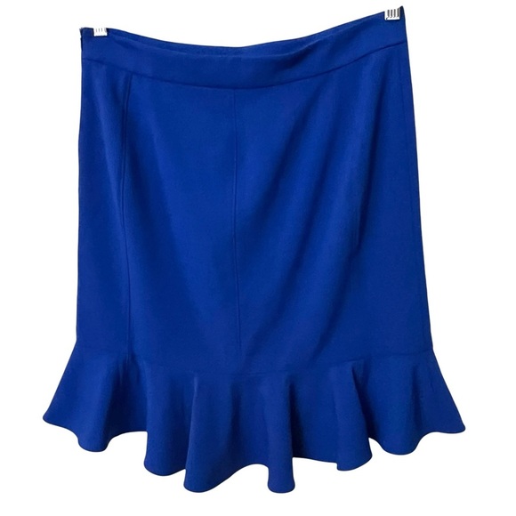 Anthropologie HD In Paris Blue Ruffle Ruched Skirt Size 12 New - Picture 5 of 9